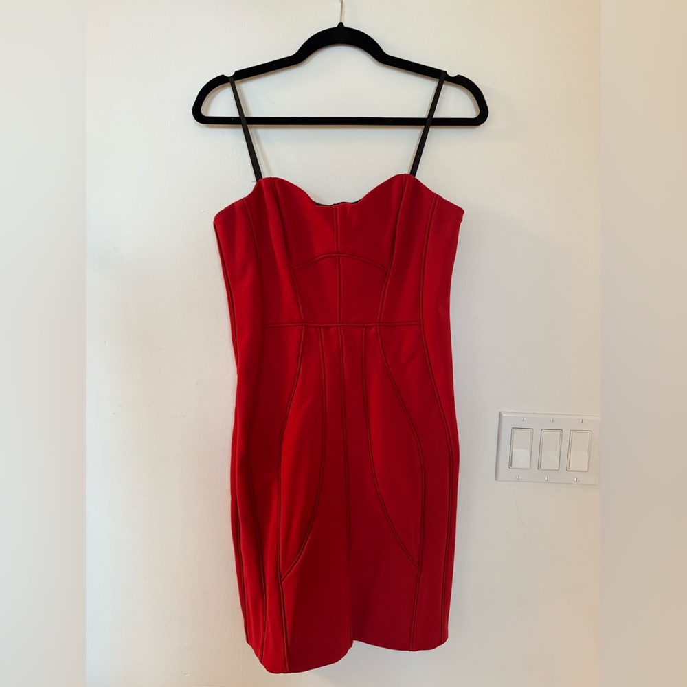 Laundry Shelli Segal Red Strapless Dress Size 6